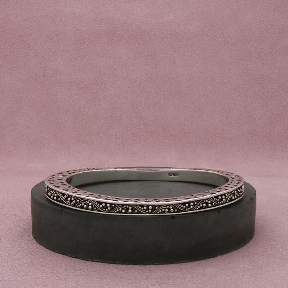 lois hill sterling silver bali beaded lace stack bangle bracelet size 7.5in - Picture 1 of 3